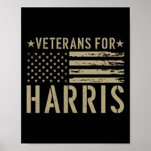 Póster Veteranos Para Harris 2024 Vets Militares Kamala H