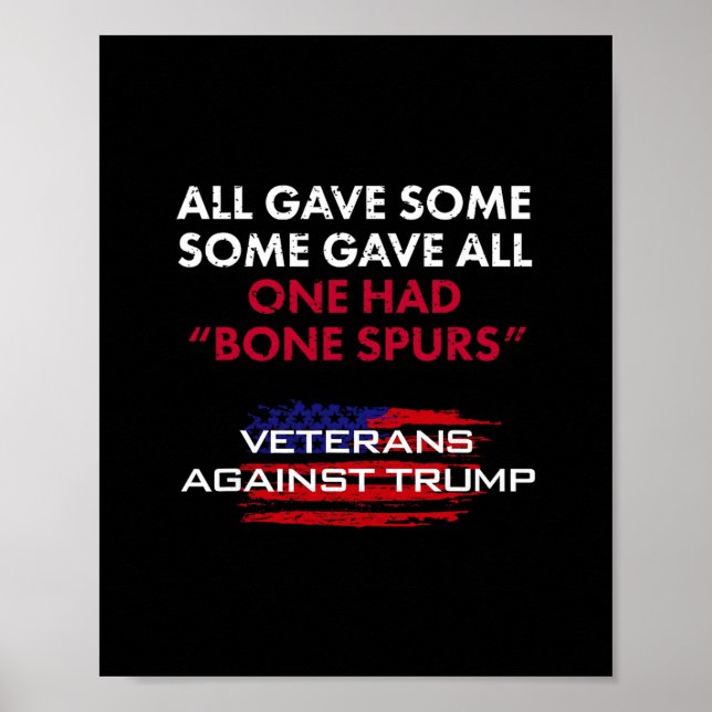 Póster Veterans Anti-trump Draft Dodger Bone Spurs For Ve (Frente)