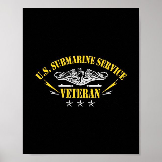 Póster Veterans Day U.s Submarine Force Silent Service Lo (Frente)