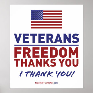 Póster Veterans, Freedom Thanks You.