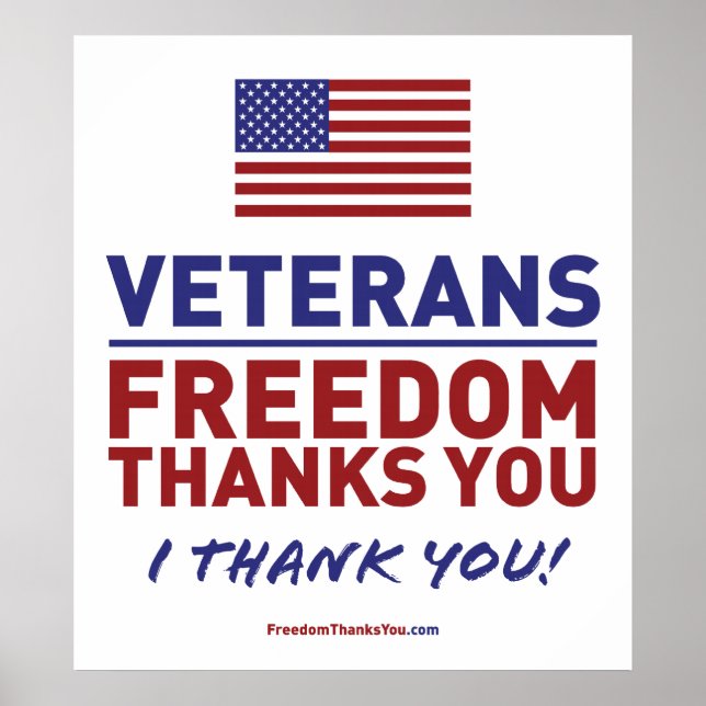 Póster Veterans, Freedom Thanks You. (Frente)