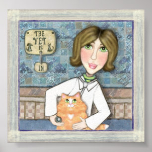 Póster Veterinaria Con Ginger Persa Cat