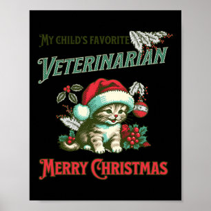 Póster Veterinaria favorita de mi hijo. Navidades Veteri