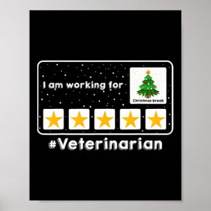 Póster Veterinaria Que Trabajo Para Navidades Rompe 5 St