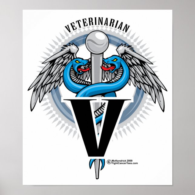 Póster Veterinario Caduceus (Frente)