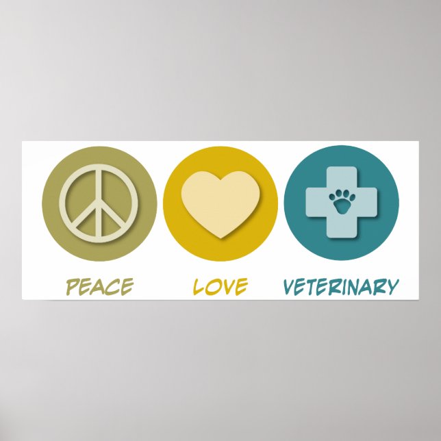 Póster Veterinario de amor por la paz (Frente)
