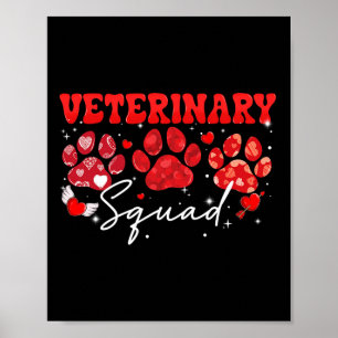 Póster Veterinario Escuadrón Divertido Perro Paw Vet Tech