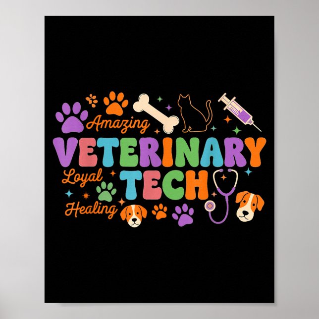 Póster Veterinary Technician - Vet Tech Veterinarian Appr (Frente)