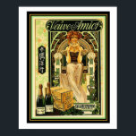 Póster Veuve Amiot Art Deco Champagne Poster 16 x 20<br><div class="desc">Anuncio de época para Veuve Amiot</div>