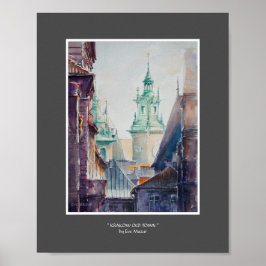 Póster VEVE Pintado Cracovia, Casco Antiguo de Polonia