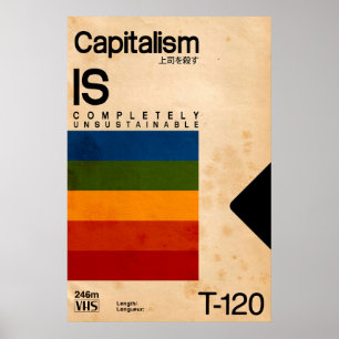 Póster VHS Retro Vaporwave Parody Anticapitalism Poster