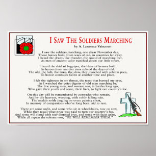Póster Vi a los soldados marchando 16" x 11"