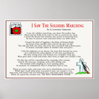 Póster Vi a los soldados marchando 16" x 11"