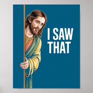Póster Vi ese chistoso meme de Jesús cita Navidad Pascua
