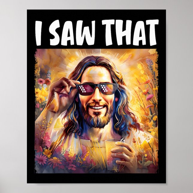 Póster Vi Ese Gracioso Jesús Meme Pascua Jesús Cristiano (Frente)