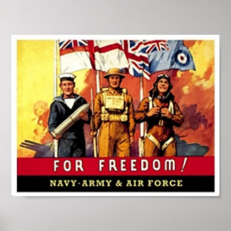 Póster VI.Ntage For Freedom Navy, Ejército, Fuerza Aérea