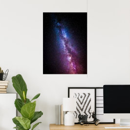 Póster Vía láctea colores brillantes