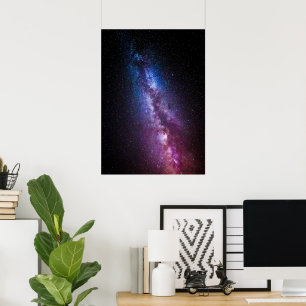 Póster Vía láctea colores brillantes