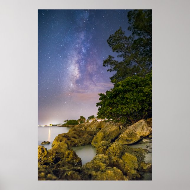 Póster Vía Láctea por la isla de Sanibel (Frente)