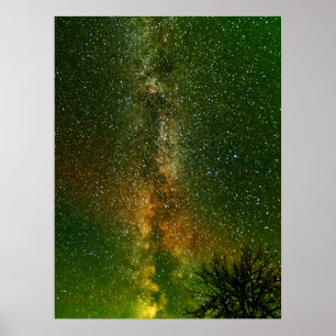Póster Vía Láctea y Aurora Boreal   Ontario Canadá