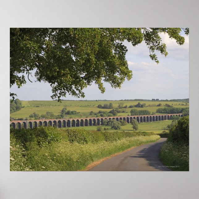 Póster Viaducto Harringworth, Rutland. También conocido c (Frente)