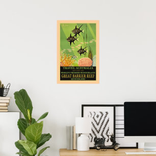 Póster Viaja a Australia, Gran Barrera de Coral,