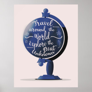 Póster Viaja alrededor del mundo Explora lo Gran Desconoc