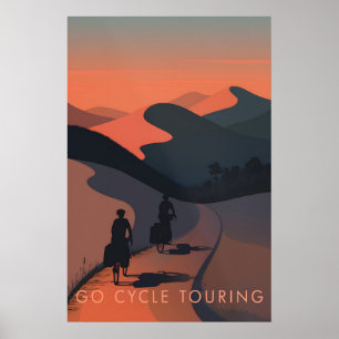 Póster Viaja en Bicicleta Cartel de Viajes
