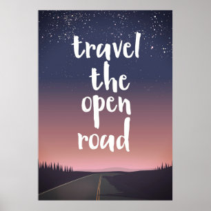 Póster Viaja por el camino abierto