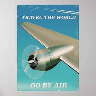 Póster Viaja por el mundo - Ve por aire.