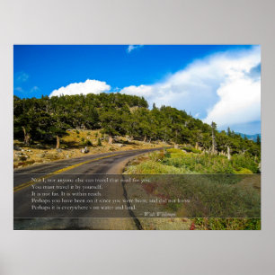 Póster Viaja por esa cita de Road Whitman