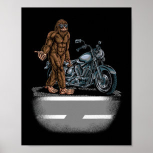 Póster Viajando A Pie En Motocicleta, Tratando De Hitch A