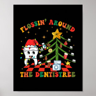 Póster Viajando Por El Dentistree Funny Xmas Dental H
