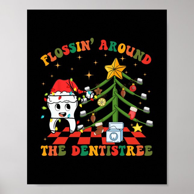 Póster Viajando Por El Dentistree Funny Xmas Dental H (Frente)