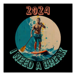 Póster Viajando por las olas: sup paddle board surfing ed