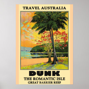 Póster Viajar a Australia, Isla Dunk,