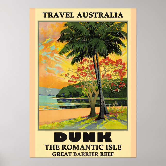 Póster Viajar a Australia, Isla Dunk, (Frente)
