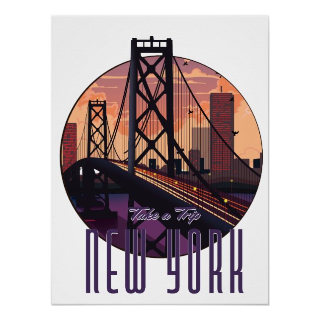 Póster Viajar a Nueva York (Anverso)