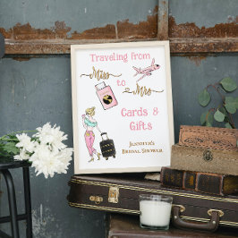 Póster Viajar de Miss a Sra. Bridal Shower Gifts