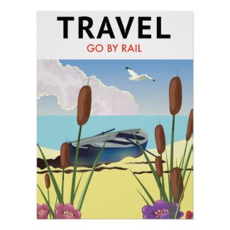 Póster Viajar en ferrocarril