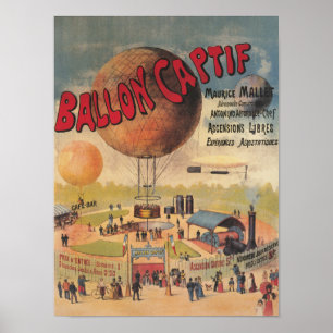 Póster Viajar en globo cautivo a un Poster de exposición