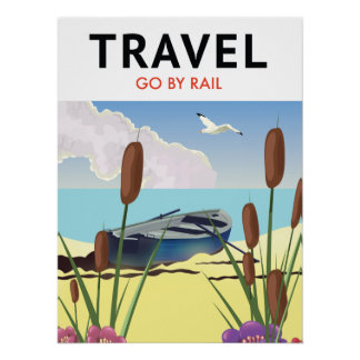 Póster Viajar en tren