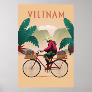 Póster Viajar en Vietnam con un cartel