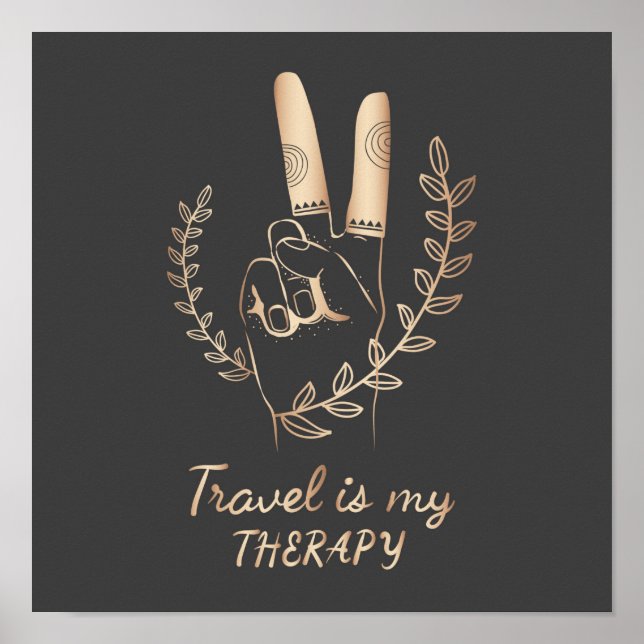 Póster Viajar es mi terapia (Frente)