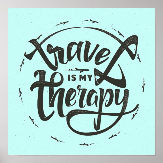 Póster Viajar es mi terapia (Frente)