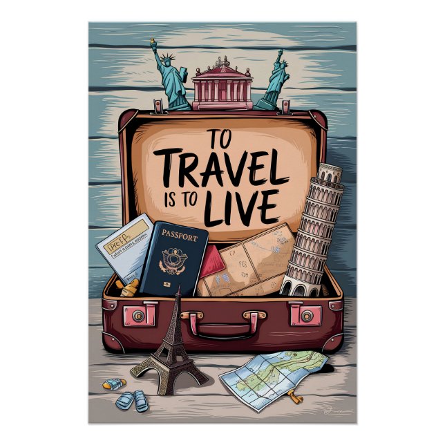 Póster Viajar es vivir (Anverso)