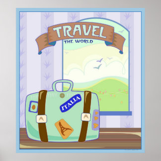Póster viajar por el mundo