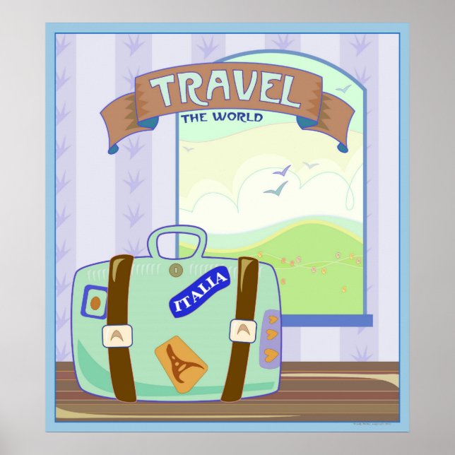 Póster viajar por el mundo (Frente)