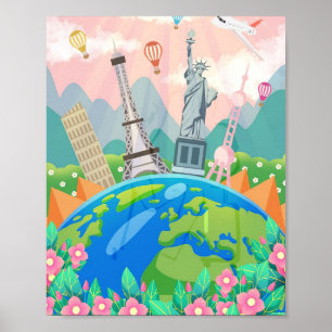 Póster Viajar por el mundo