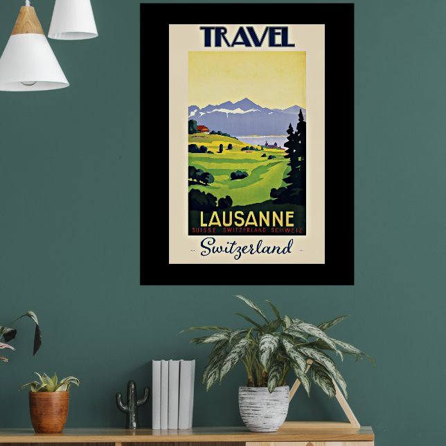 Póster Viajar por Lausana, afiche de Suiza. (Salón 1)